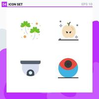 Modern Set of 4 Flat Icons Pictograph of clover planning patrick turkey planet Editable Vector Design Elements