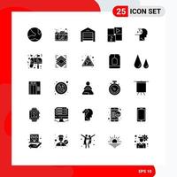 Set of 25 Modern UI Icons Symbols Signs for autism player photography video warehouse Editable Vector Design Elements