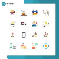 Set of 16 Modern UI Icons Symbols Signs for communication cable power audio management Editable Pack of Creative Vector Design Elements