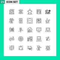 25 Thematic Vector Lines and Editable Symbols of online webinar baby phone book directory Editable Vector Design Elements