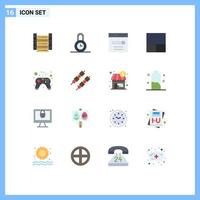 Set of 16 Modern UI Icons Symbols Signs for video game controller engine control grid Editable Pack of Creative Vector Design Elements