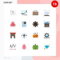 16 iconos creativos signos y símbolos modernos de bolsa de té circular café de oficina paquete editable de elementos de diseño de vectores creativos