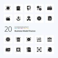 20 Finance Solid Glyph icon Pack like index broker reporting target fund vector