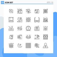 Universal Icon Symbols Group of 25 Modern Lines of date day star calender success Editable Vector Design Elements