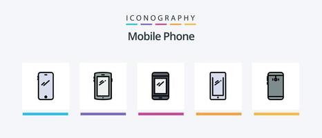 Mobile Phone Line Filled 5 Icon Pack Including .. Creative Icons Design vector