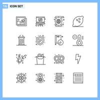 16 Outline concept for Websites Mobile and Apps desk fruits app fruit dessert Editable Vector Design Elements
