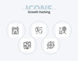 Hacking Line Icon Pack 5 Icon Design. spam. return. insecure. forward. wall vector