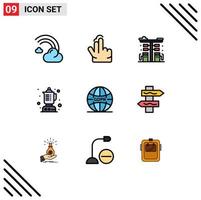 Universal Icon Symbols Group of 9 Modern Filledline Flat Colors of gdpr food touch blender gas Editable Vector Design Elements