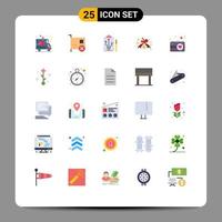 Pictogram Set of 25 Simple Flat Colors of camera sale pci discount tactics Editable Vector Design Elements