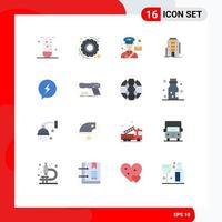 Modern Set of 16 Flat Colors and symbols such as hotel dormitory avatar city postman Editable Pack of Creative Vector Design Elements