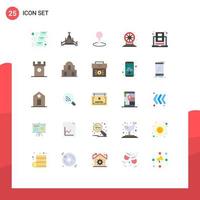 Set of 25 Modern UI Icons Symbols Signs for online education map play fun Editable Vector Design Elements