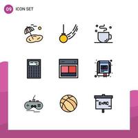 Universal Icon Symbols Group of 9 Modern Filledline Flat Colors of design device motion calculator time Editable Vector Design Elements