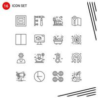 16 Outline concept for Websites Mobile and Apps layout grid inefficient service location Editable Vector Design Elements