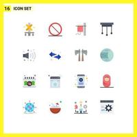 User Interface Pack of 16 Basic Flat Colors of noise interior healthcare home chandelier Editable Pack of Creative Vector Design Elements