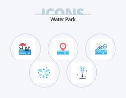 Water Park Flat Icon Pack 5 Icon Design. . place. park. water park. park vector