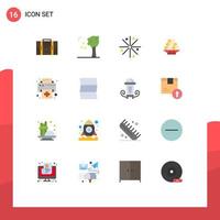 16 Universal Flat Colors Set for Web and Mobile Applications printer device fire chinese fruit Editable Pack of Creative Vector Design Elements