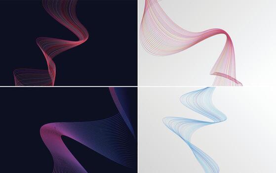 paquete de fondo de presentación abstracta de curva de onda moderna vector