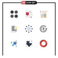 9 iconos creativos signos y símbolos modernos de compromiso búsqueda libro archivo curso elementos de diseño vectorial editables vector