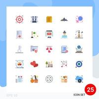 conjunto de 25 iconos modernos de la interfaz de usuario símbolos signos para el día naturaleza documento colina montaña elementos de diseño vectorial editables vector