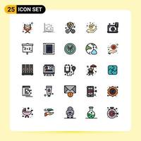 Universal Icon Symbols Group of 25 Modern Filled line Flat Colors of configure hand costs dollar spending Editable Vector Design Elements