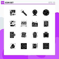 16 iconos creativos signos y símbolos modernos de descubrimiento mundo senderismo mundo compras elementos de diseño vectorial editables vector