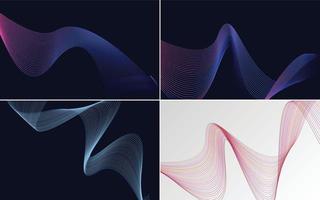 Collection of geometric minimal lines pattern set vector