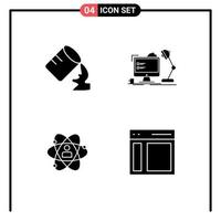 4 Creative Icons Modern Signs and Symbols of glass growth workplace lamp person Editable Vector Design Elements