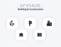 diseño de iconos del paquete de iconos de glifo de construcción y construcción 5. diminuto. medida. clínica. precisión. herramientas vector