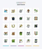 Creative Saint Patrick 25 Line FIlled icon pack  Such As clover. irish. patrick. ireland. wine vector