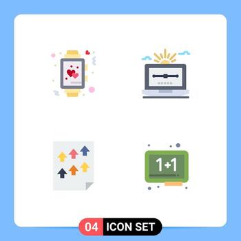 Universal Icon Symbols Group of 4 Modern Flat Icons of clock draw watch file high Editable Vector Design Elements