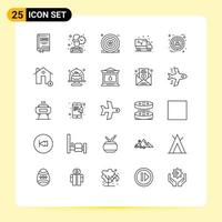 Set of 25 Modern UI Icons Symbols Signs for truck plumber worker pipe shield Editable Vector Design Elements