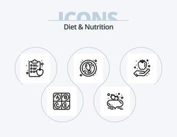 paquete de iconos de línea de dieta y nutrición 5 diseño de iconos. limón. Fruta cítrica. dieta. piña. comida dietetica vector