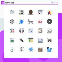 Group of 25 Flat Colors Signs and Symbols for candles page mobile development browser Editable Vector Design Elements