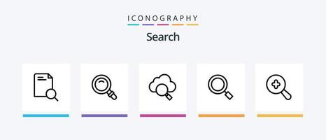 Search Line 5 Icon Pack Including signal. search. watch. find. magnify. Creative Icons Design vector