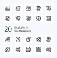 20 Time Management Line icon Pack like mobile money save time dollar watch vector