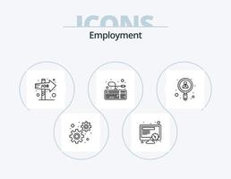 paquete de iconos de línea de empleo 5 diseño de iconos. . buscar. hora. en línea. objetivo vector