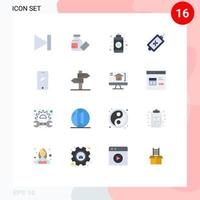 Group of 16 Modern Flat Colors Set for mobile phone graphic tag market Editable Pack of Creative Vector Design Elements