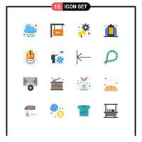 16 User Interface Flat Color Pack of modern Signs and Symbols of gear labor marketing jacket estate Editable Pack of Creative Vector Design Elements