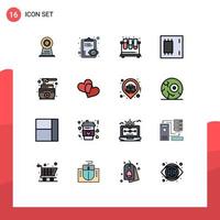 Set of 16 Modern UI Icons Symbols Signs for products electronics chemistry devices study Editable Creative Vector Design Elements