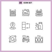 9 Thematic Vector Outlines and Editable Symbols of table data sale pin map Editable Vector Design Elements
