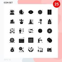 Solid Glyph Pack of 25 Universal Symbols of home football color gym vision Editable Vector Design Elements