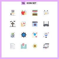 Universal Icon Symbols Group of 16 Modern Flat Colors of bats date health calender street Editable Pack of Creative Vector Design Elements