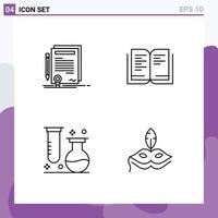 4 Creative Icons Modern Signs and Symbols of business flasks degree education science Editable Vector Design Elements