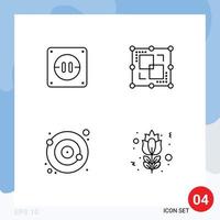 User Interface Pack of 4 Basic Filledline Flat Colors of electric orbit divide point blossom Editable Vector Design Elements