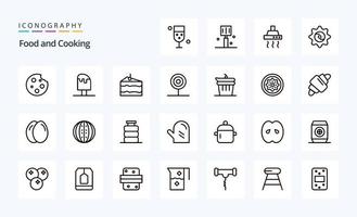 25 Food Line icon pack vector