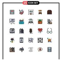 Set of 25 Modern UI Icons Symbols Signs for box warehouse heart forklift vacation Editable Vector Design Elements