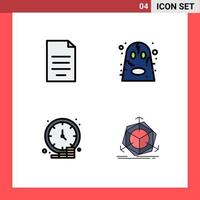 4 Creative Icons Modern Signs and Symbols of document business finance ghost dollar Editable Vector Design Elements