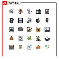 conjunto de 25 iconos modernos de la interfaz de usuario signos de símbolos para el pago de la fiebre de la billetera del dispositivo elementos de diseño vectorial editables sin efectivo vector