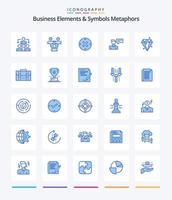 Creative Business Elements And Symbols Metaphors 25 Blue icon pack  Such As backpack. sucess. chat. crystal. conversation vector