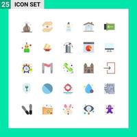 Universal Icon Symbols Group of 25 Modern Flat Colors of alien slide park gesture house Editable Vector Design Elements